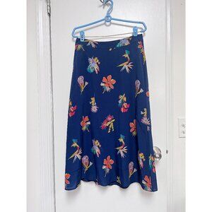 Madewell Silk Floral Midi Skirt Size 0